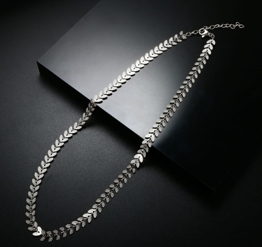 Chevron Leaf Chain Link Necklace - glimmersgrace.store