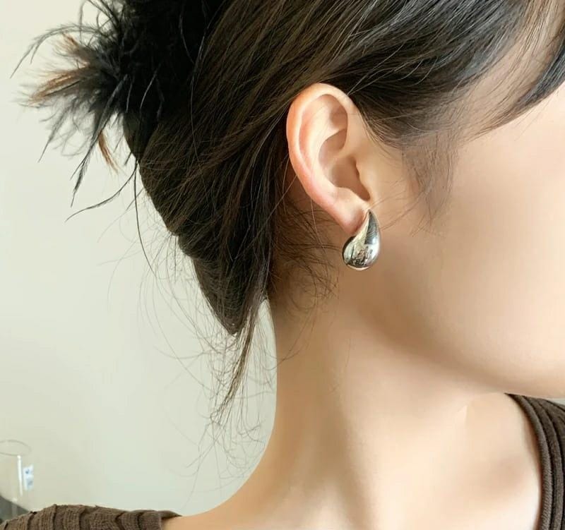 Golden Water Drop Stud Earrings - glimmersgrace.store